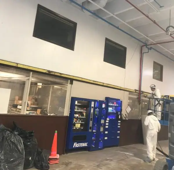 painting in process at a manufacturing plant.